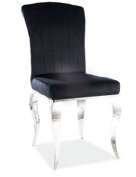 Krzesło tapicerowane PRINCE velvet czarny