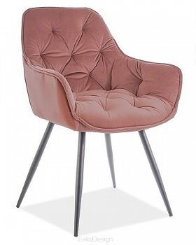 Krzesło tapicerowane CHERRY velvet MATT róż antyczny