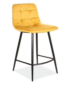 Półhoker, krzesło barowe MILA H-2 velvet curry