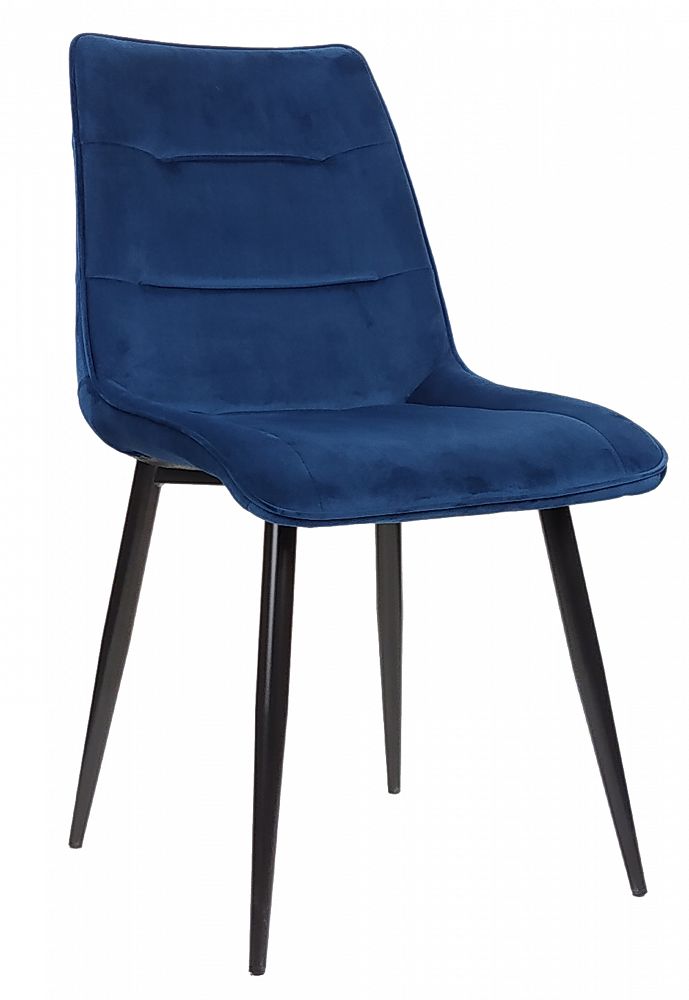 Krzesło tapicerowane VIDA velvet ciemny niebieski