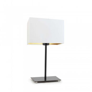 Lampa stołowa AMALFI Gold czarna, abażur biały