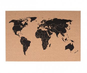Tablica WORLD MAP korkowa