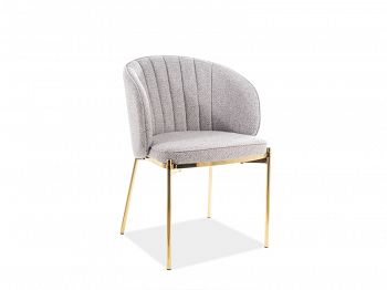 Krzesło tapicerowane PRADO szare, stelaż złoty