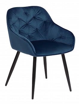 Krzesło tapicerowane LOREN velvet ciemny niebieski
