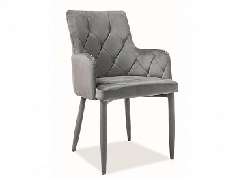 Krzesło tapicerowane RICARDO velvet szary