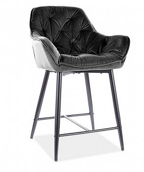 Półhoker, krzesło barowe Cherry H-2 velvet czarny