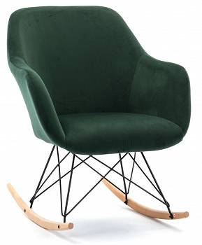 Fotel bujany, tapicerowany PAUL velvet zielony
