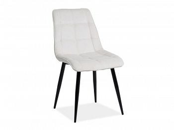 Krzesło tapicerowane CHIC sztruks kremowy, stelaż czarny
