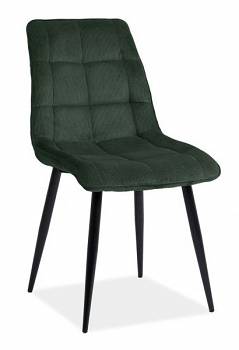Krzesło tapicerowane CHIC sztruks zielony, stelaż czarny