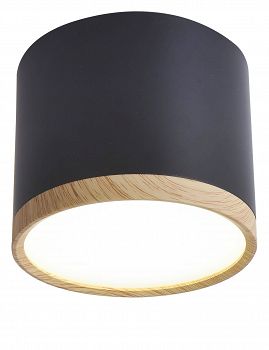 Lampa, spot TUBA czarna, drewno by Candellux