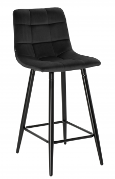Półhoker, krzesło barowe TORE velvet czarny