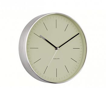 Zegar ścienny Minimal olive green silver Karlsson
