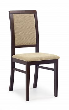 Krzesło SYLWEK1 ciemny orzech, tkanina / tap: Torent Beige