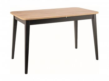 Stół rozkładany GUSTO dąb wotan czarny 120-160 cm 