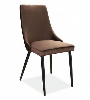 Krzesło tapicerowane PIANO B velvet brązowy