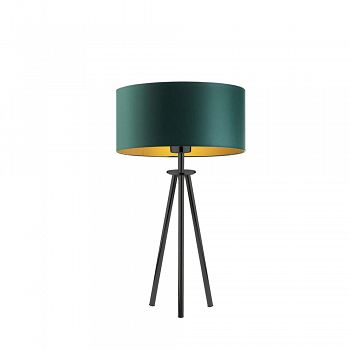 Lampa stołowa Alta Gold czarma, abażur zielony