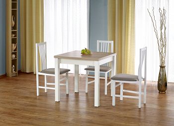 Stół rozkładany GRACJAN 80-160cm dąb sonoma / biały 