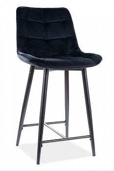 Półhoker, krzesło barowe Chic H-2 velvet czarny