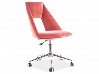 Fotel obrotowy, krzesło biurowe PAX velvet antyczny róż