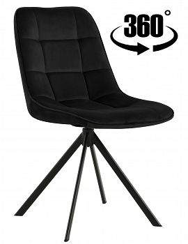 Krzesło obrotowe tapicerowane BATI velvet czarny
