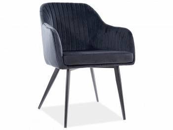 Krzesło tapicerowane ELINA velvet czarny