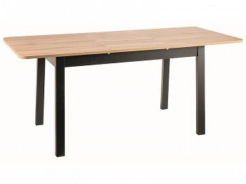 Stół rozkładany IKAR dąb artisan, czarny 124-168 cm