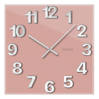 Zegar na ścianę GLASSICO różowy