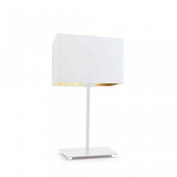 Lampa stołowa AMALFI Gold biała, abażur biały