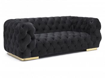 Sofa tapicerowana CHESTER 2 welur czarny