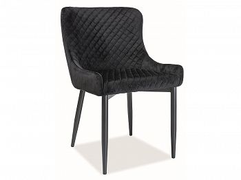 Krzesło tapicerowane Colin velvet czarny