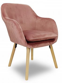 Fotel tapicerowany BOSTON velvet różowy