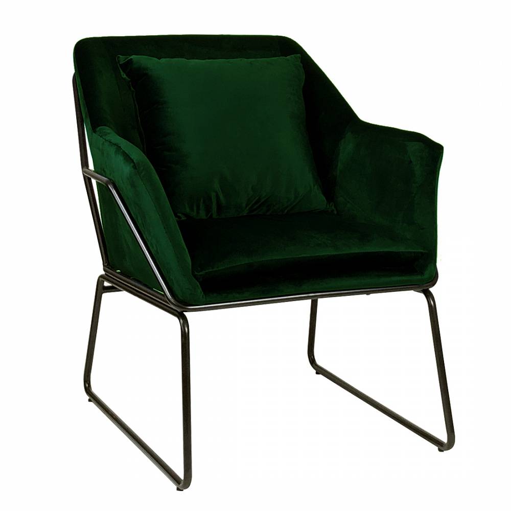 Fotel tapicerowany Tomo velvet dark green