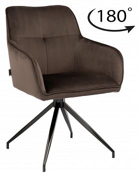 Krzesło obrotowe tapicerowane ASTER velvet brązowy