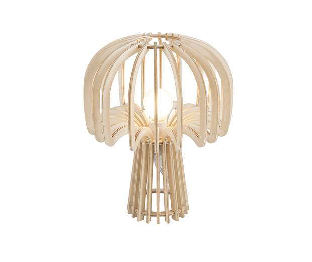 Lampa stołowa Globular Mushroom wood natural by Leitmotiv