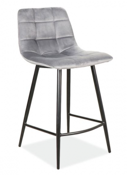 Półhoker, krzesło barowe MILA H-2 velvet szary