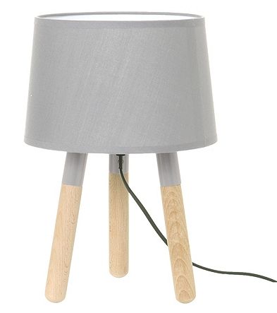 Lampa stołowa ORBIT wood  jasny szary