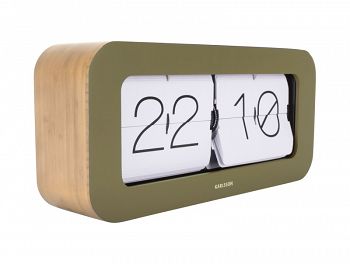 Zegar stołowy, ścienny bambusowy MATIZ zielony