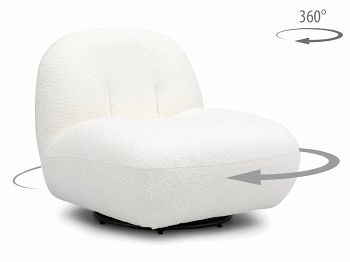 Fotel obrotowy SISI baranek biały