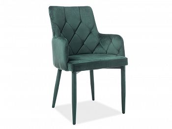 Krzesło tapicerowane RICARDO velvet zielony