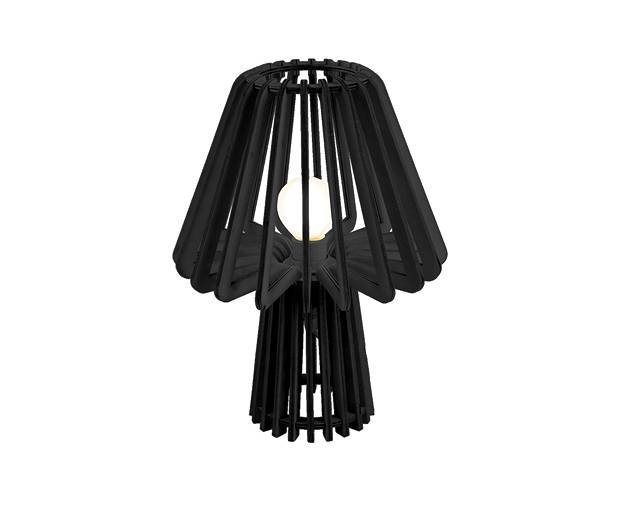 Lampa stołowa Edged Mushroom wood black by Leitmotiv