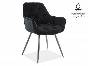Krzesło tapicerowane CHERRY velvet MATT czarny