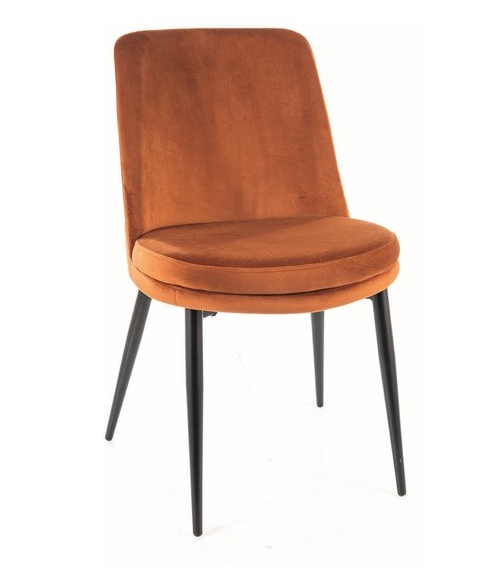Krzesło tapicerowane welurowe KAYLA cynamon