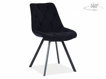 Krzesło obrotowe VALENTE matt velvet czarny
