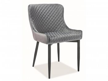 Krzesło tapicerowane Colin velvet szary
