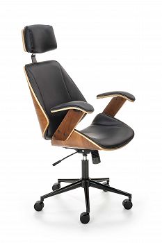 Fotel obrotowy, krzesło biurowe IGNAZIO orzech, czarny 