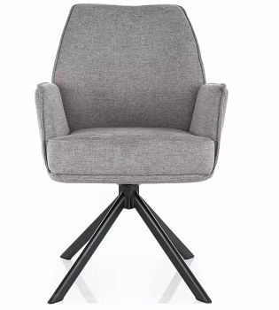 Krzesło obrotowe tapicerowane HUGO szary