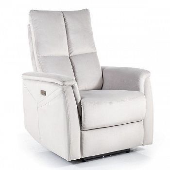Fotel rozkładany NEPTUN M z funkcją masażu velvet jasny szary