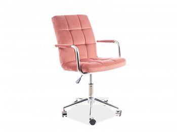 Fotel obrotowy, krzesło biurowe Q-022 velvet antyczny róż