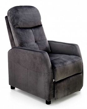 Fotel rozkładany FELIPE 2 velvet czarny