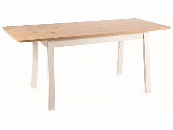 Stół rozkładany IKAR dąb artisan, biały 124-168 cm